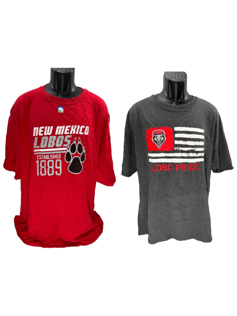 NWT 2 pc Lot New Mexico Lobos  T-Shirts Mens XL & 3XL Tees Hanes Red & Gray